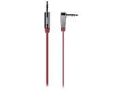 Belkin AV10128TT03 RED 3 ft. Flat Right Angle 3.5mm MIXIT Aux Cable