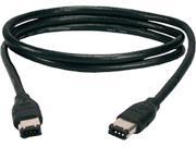 QVS 15ft IEEE1394 FireWire i.Link 6Pin to 6Pin Black Cable