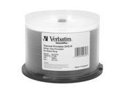 Verbatim 4.7GB 8X DVD R Thermal Printable Hub Printable 50 Packs DataLife Plus Media Model 94853