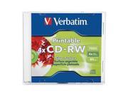 Verbatim 700MB 4X CD RW Inkjet Printable Single Disc Model 95160