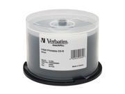 Verbatim 700MB 52X CD R Inkjet Printable 50 Packs DatalifePlus Silver Disc Model 94892