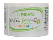 RiDATA 4.7GB 16X DVD R Inkjet White 50 Packs Disc Model DRD 4716 RDIW50N2