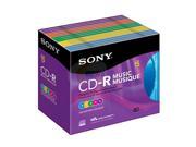 SONY Music Color 700MB CD R 15 Packs Slim Jewel Case Disc Model 15CRM80RX