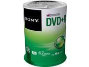 SONY 4.7GB 16X DVD R 100 Packs Spindle Disc Model 100DPR47SP