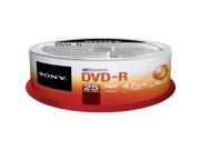 SONY 4.7GB 16X DVD R 25 Packs Disc