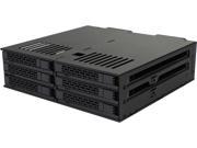 ICY DOCK MB326SP B 6 Bay 2.5 SAS SATA HDD SSD Hot Swap Cage for External 5.25 Bay