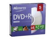 memorex 4.7GB 16X DVD R 5 Packs Media Model 05622