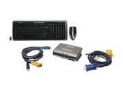 IOGEAR GCS1732 KM1 Black RF Wireless 2 Port Dual Platform KVMP Switch w Wireless Keyboard and Mouse Kit