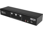 TRIPP LITE B004 2DUA2 K 2 Port Dual Monitor DVI KVM Switch with Audio and USB 2.0 Hub Cables included