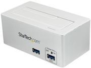 StarTech.com USB 3.0 SATA Hard Drive Docking Station with Fast Charge USB Hub and UASP for SATA 6 Gbps USB SATA HDD SSD Dock – White