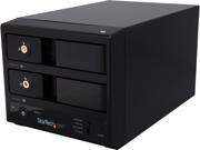 StarTech S352BU33RER Black USB 3.0 eSATA Dual Bay Trayless 3.5? SATA III Hard Drive Enclosure with UASP