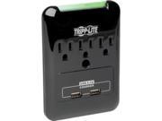 Tripp Lite SK30USB Protect It! 3 Outlet Surge Protector Direct Plug In 540 Joules 2 USB Charging Ports 2.1A Diagnostic LED