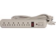 Strip Surge Protectors 1080 Joules 6 Outlets 15 Cord Putty CCS25103