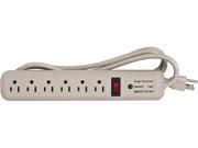 Strip Surge Protector 1080 Joules 6 Outlets 6 Cord Putty CCS25102