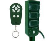 Prime Wire Cable RCSTMO3 Green Remote Controlled Light Show Outdoor Power Stake Outdoor Unit With Remote Control 3 Outlet Multi Function