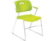 Safco Veer Flex Back Stack Chair with Arm Grass Green Seat 21.3 x 22 x 32.5 Overall Dimension