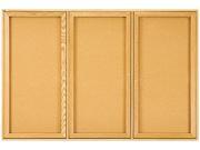 Enclosed Bulletin Board Natural Cork fiberboard 72 X 48 Oak Frame