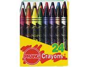 Dixon Ticonderoga 00400 Prang 24 Count Wax Crayons Assorted Wax Assorted Barrel 24 Box