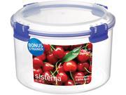 Sistema Klip It Collection Round Food Storage Container with Strainer 50.7 Ounce 6.3 Cups