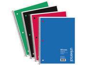 Universal 66400 Wirebound Notebook 8.5 x 11 College Ruled 120 Sheets Assorted Color Cover
