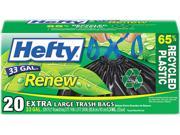 Renew Recycled Kitchen Trash Bags 33Gal 1.1Mil 24 X 27 1 4 Black