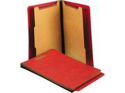 Pressboard End Tab Folders Letter Six Section Bright Red 10 Box