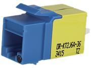 Ortronics Blue Cat6a Keystone Jack With Lacing Cap Termination