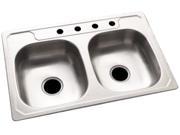 Sterling Plumbing 14708 4 NA Middleton Double Basin Sink Stainless Steel