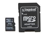 Kingston 4GB microSDHC Flash Card W E Tail clamshell Model SDC4 4GBET