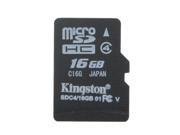Kingston 16GB MicroSDHC Class 4 Memory Card SDC4 16GBSP