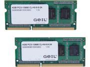 GeIL Green Series 8GB 2 x 4GB 204 Pin DDR3 SO DIMM DDR3L 1600 PC3L 12800 Laptop Memory Model GGS38GB1333C9DC