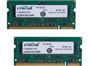 Crucial 2GB 2 x 1GB 200 Pin DDR2 SO DIMM DDR2 667 PC2 5300 Dual Channel Kit Laptop Memory Model CT2KIT12864AC667