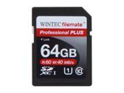 Wintec Professional PLUS 64GB Secure Digital Extended Capacity SDXC Flash Card Model 3FMSD64GBU1PI R