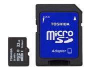 Toshiba 32GB microSDHC Flash Card With Adapter Model PFM032U 1DCK