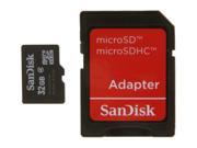 SanDisk 32GB microSDHC Flash Card w Adapter Model SDSDQM 032G B35A
