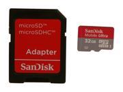 SanDisk Mobile Ultra 32GB microSDHC Flash Card Model SDSDQUA 032G A11A