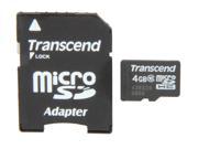 Transcend 4GB microSDHC Flash Card Model TS4GUSDHC10