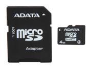 ADATA Speedy 4GB microSDHC Flash Card w SD Adapter Model AUSDH4GCL4 RA1