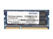 Patriot Signature 4GB 204 Pin DDR3 SO DIMM DDR3 1333 PC3 10600 Laptop Memory Model PSD34G13332S