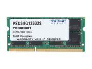 Patriot Signature 8GB 204 Pin DDR3 SO DIMM DDR3 1333 PC3 10600 Laptop Memory Model PSD38G13332S