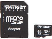 Patriot LX Series 64GB microSDXC Flash Card with SD Adaptor Model PSF64GMCSDXC10
