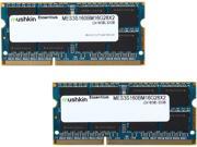 Mushkin Enhanced Essentials 32GB 2 x 16G 204 Pin DDR3 SO DIMM DDR3L 1600 PC3L 12800 Laptop Memory Model MES3S160BM16G28X2