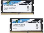 G.SKILL Ripjaws Series 32GB 2 x 16G 260 Pin DDR4 SO DIMM DDR4 3000 PC4 24000 Laptop Memory Model F4 3000C16D 32GRS