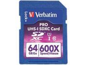 Verbatim Pro 600X 64GB microSDXC Flash Card Model 98670