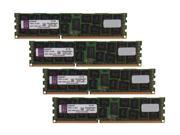 Kingston 64GB 4 x 16GB 240 Pin DDR3 SDRAM ECC Registered DDR3 1333 Server Memory DR x4 1.35V Model KVR13LR9D4K4 64