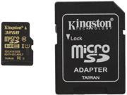 Kingston 32GB MicroSDHC UHS I U1 Class 10 Memory Card with Adapter Speed Up to 90 MB s SDCA10 32GB
