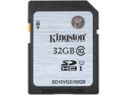 Kingston 32GB Secure Digital High Capacity SDHC Flash Card Model SD10VG2 32GB