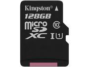 Kingston 128GB MicroSDXC UHS I U1 Class 10 Memory Card with Adapter SDC10G2 128GB