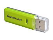 IOGEAR GFR204SD 10 in 1 USB 2.0 SD MicroSD MMC Card Reader Writer Green Gray