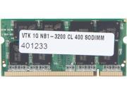 Visiontek 1GB 200 Pin DDR SO DIMM DDR 400 PC 3200 Laptop Memory Model 900644
